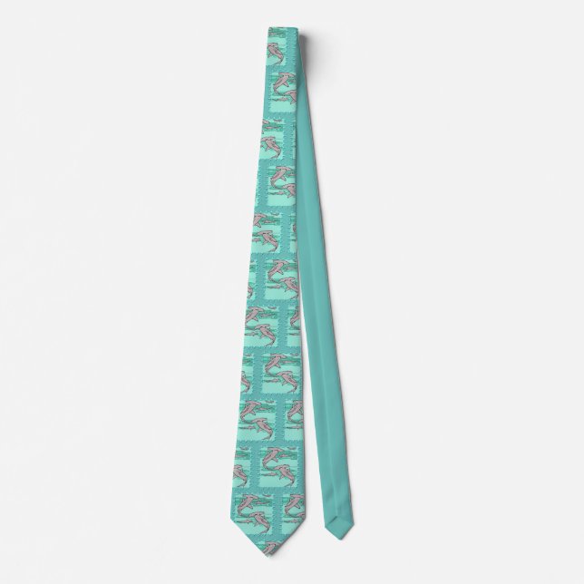 Hammer head shark tie, Aquatic sea life art Tie (Front)
