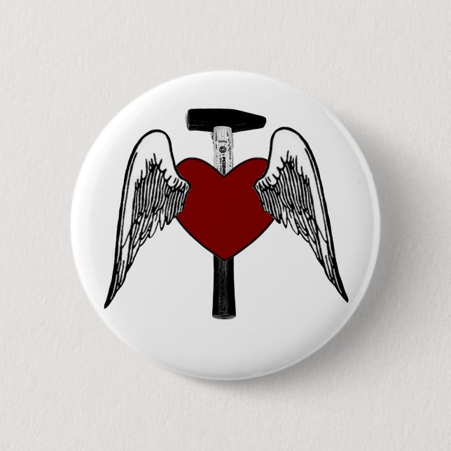 Hammer Heart 2 Inch Round Button (Front)