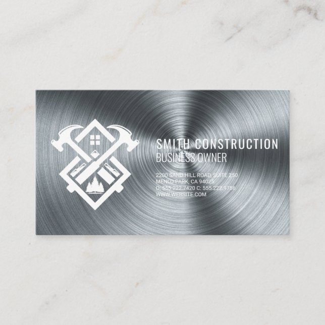 Hammer House Logo | Wood Metal Business Card (Front)