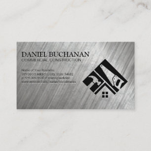 Hammer Saw Tools   Home Renovation Logo   Metal Business Card