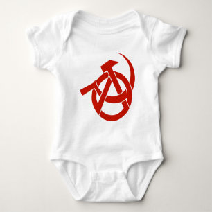 HAMMER  SICKLE ANARCHY LOGO BABY BODYSUIT