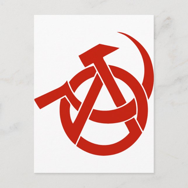 HAMMER  SICKLE ANARCHY LOGO POSTCARD (Front)