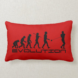 Hammer Throw Sport Evolution Art Lumbar Pillow