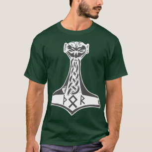 Hammer Thunder God Runes Nordic Gods Donar Rune T-Shirt