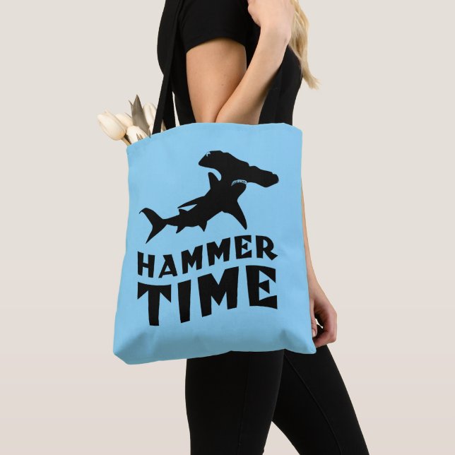 Hammer Time | Design For Hammerhead Shark Lovers Tote Bag (Close Up)