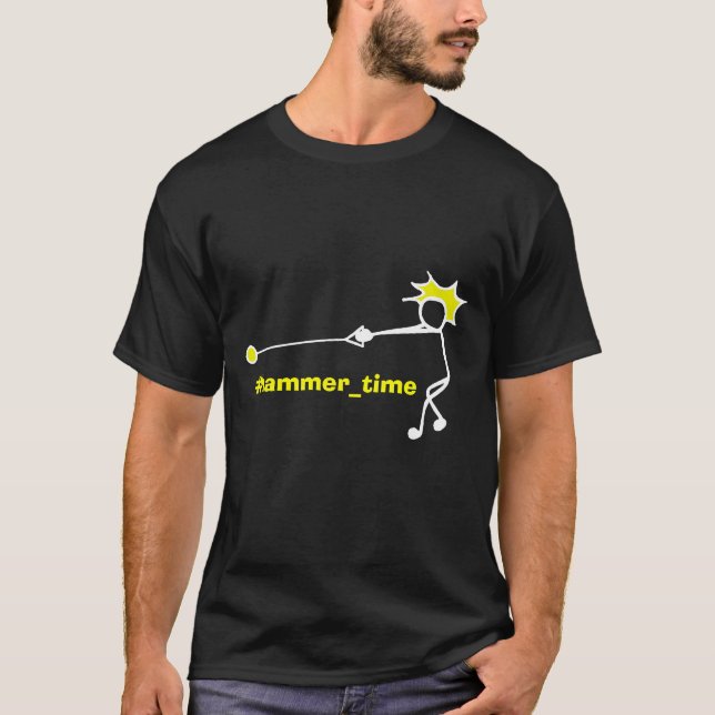 Hammer Time Tee Thrower Black Yellow Mens (Front)