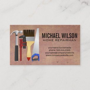 Hammer Wrench Brush Saw   Handyman Business Card