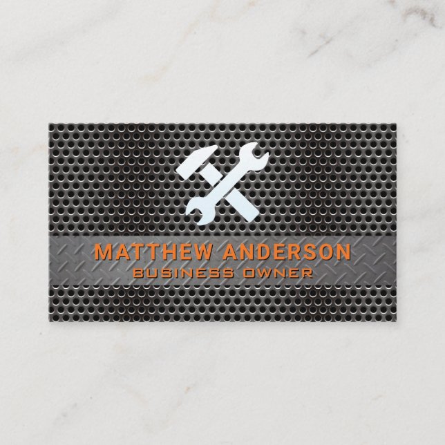Hammer Wrench | Hand Tool Logo Business Card (Front)