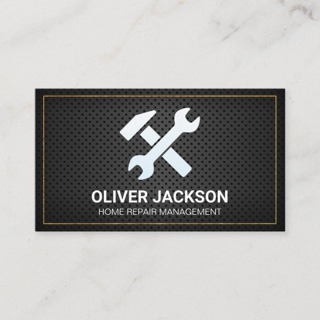 Hammer Wrench | Perforated Mesh Business Card (Front)