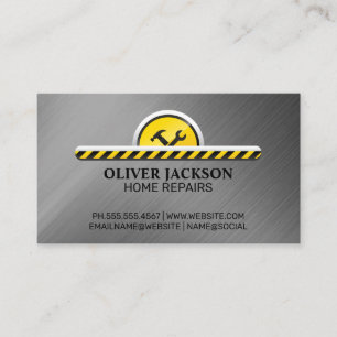 Hammer Wrench   Silver Metallic Business Card