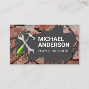 Hammer Wrench Stone Laying Business Card