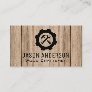 Hammer Wrench Tool Logo   Blue Collar  Business Card