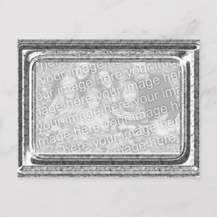 Hammered Silver Frame Photo Template Greeting Postcard