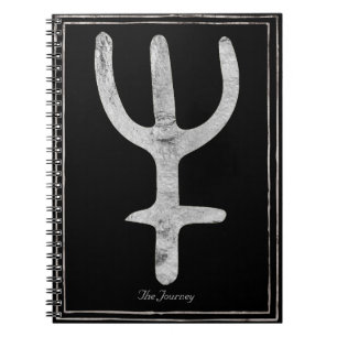 Hammered silver stylized planet Neptune symbol  Notebook