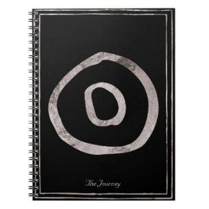 Hammered silver stylized planet Sun symbol Notebook