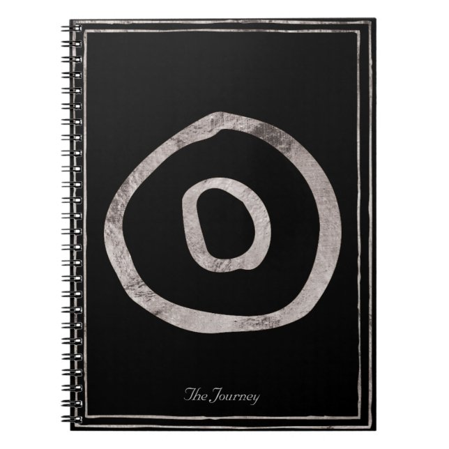 Hammered silver stylized planet Sun symbol   Notebook (Front)