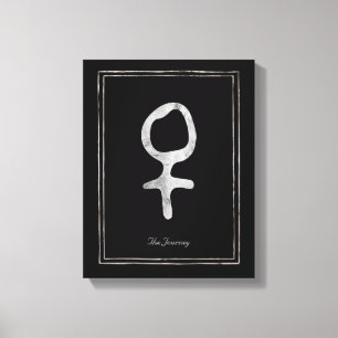 Hammered silver stylized planet Venus symbol  Canvas Print