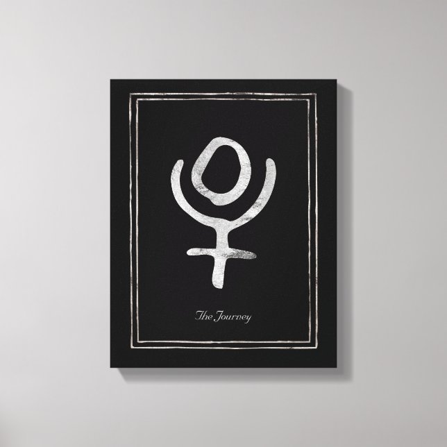 Hammered silver stylized Pluto planet symbol  Canvas Print (Front)