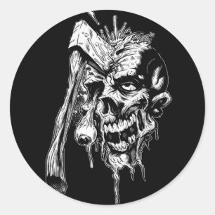 Hammered Skull Classic Round Sticker