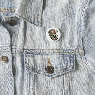Hammerhead Salamander Monogram 1 Inch Round Button