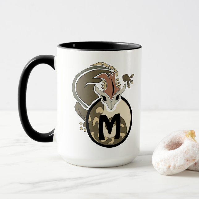 Hammerhead Salamander Monogram Mug (With Donut)