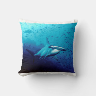 Hammerhead Shark Animal Swim Destiny's Destiny Throw Pillow