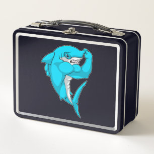Hammerhead shark as Bodybuilder at Bodybuilding Metal Lunch Box