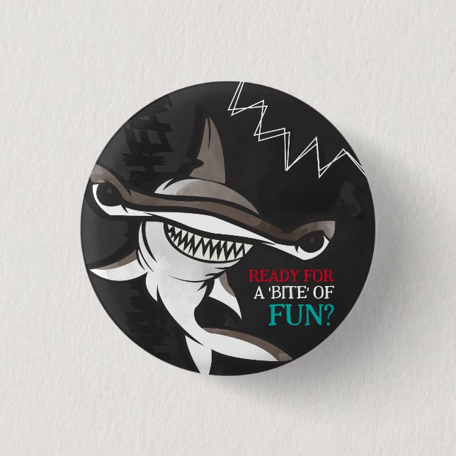Hammerhead Shark Birthday Party  1 Inch Round Button (Front)