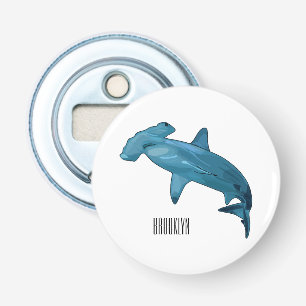 Hammerhead shark cartoon illustration bottle opener