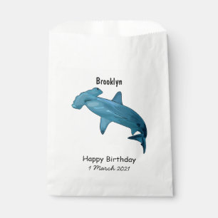 Hammerhead shark cartoon illustration favour bag