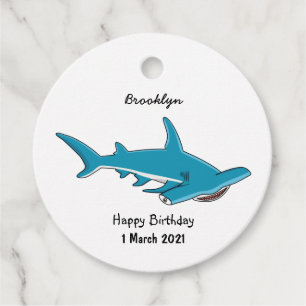 Hammerhead shark cartoon illustration favour tags
