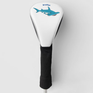 Hammerhead shark cartoon illustration  golf head cover
