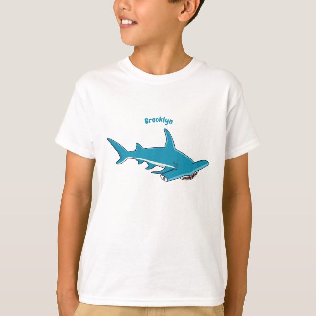 Hammerhead shark cartoon illustration T-Shirt (Front)