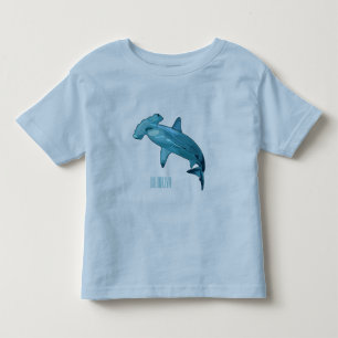 Hammerhead shark cartoon illustration toddler t-shirt