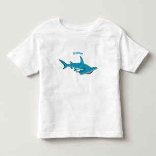Hammerhead shark cartoon illustration toddler t-shirt