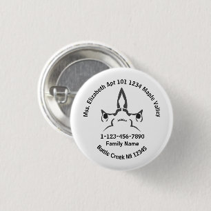Hammerhead Shark Lost Family Home Address  1 Inch Round Button