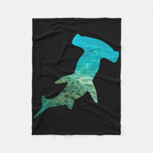 Hammerhead Shark Lovers Silhouette Earth Day And O Fleece Blanket