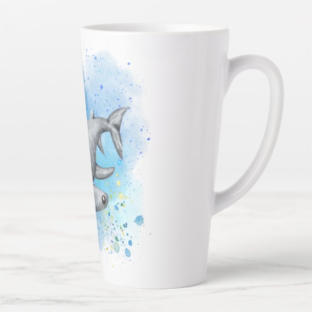 Hammerhead Shark on Latte Mug (Right)