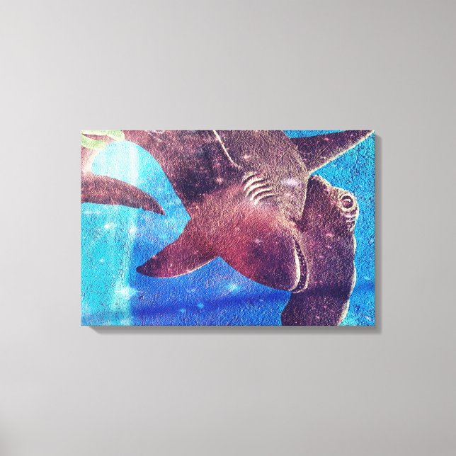 Hammerhead Shark Painting Canvas Print (Front)