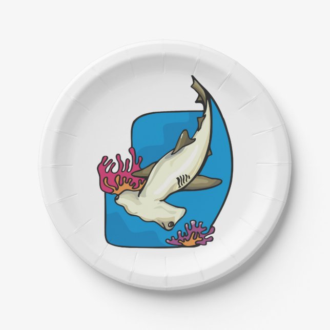 Hammerhead Shark Paper Plate (Front)