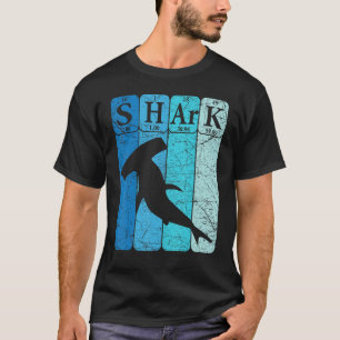 Hammerhead Shark Periodic Table Elements Retro Sha T-Shirt