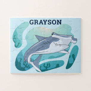 Hammerhead Shark Personalized Kids Jigsaw Puzzle