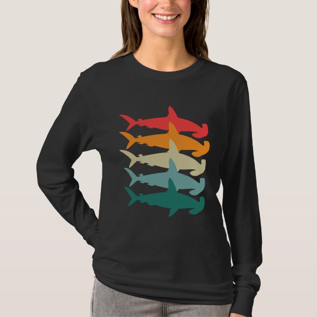 Hammerhead Shark Retro T-Shirt (Front)