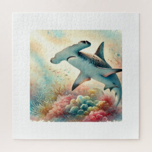 Hammerhead Shark Serenity 290824AREF136 - Watercol Jigsaw Puzzle