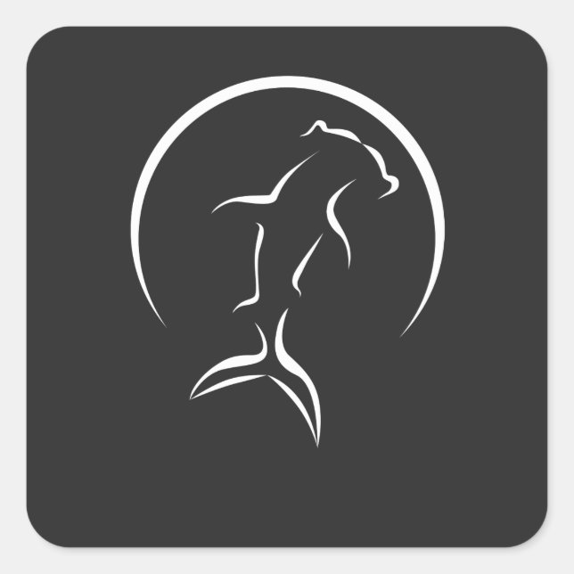 Hammerhead Shark Symbol Square Sticker (Front)