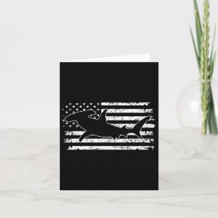 Hammerhead Shark Us Flag Independence Day Card