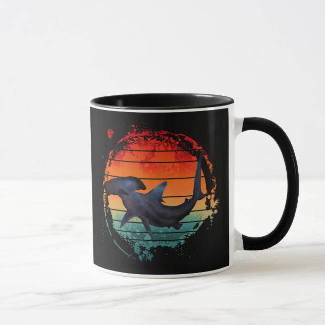 HAMMERHEAD SHARK VINTAGE SUNSET MUG (Right)