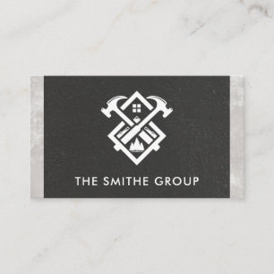 Hammers and Home   Construction Logo Business Card