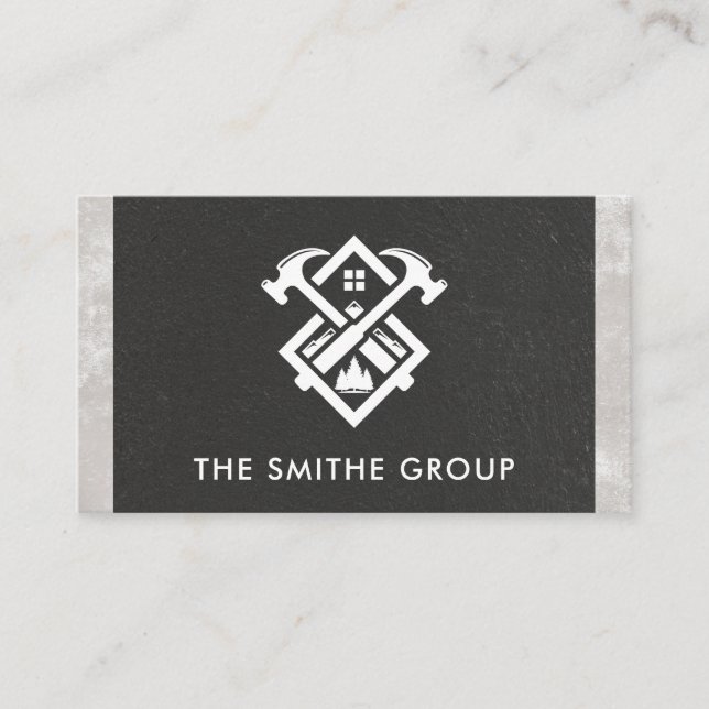 Hammers and Home | Construction Logo Business Card (Front)