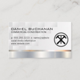 Hammers and Nail   Construction Builder Business Card